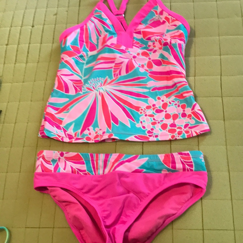 Girls Pink Tankini Bathing Suit